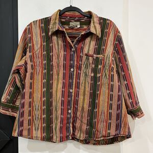 The Territory Ahead Women’s Aztec Print Button Up Shirt Size XL Cotton Western